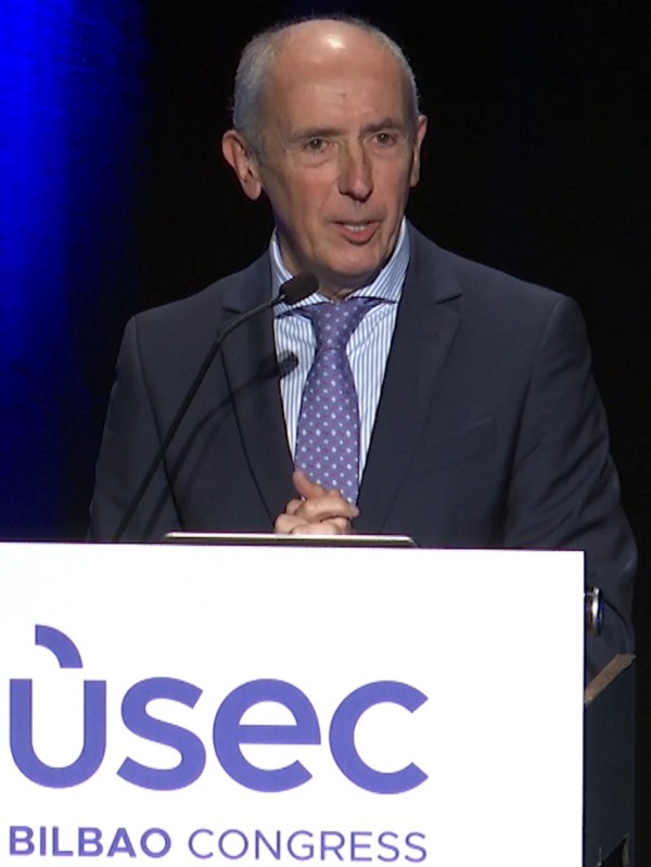Josu Erkoreka, Vicelehendakari Gobierno Vasco, en la inauguración del USEC Bilbao Congress 2023.
